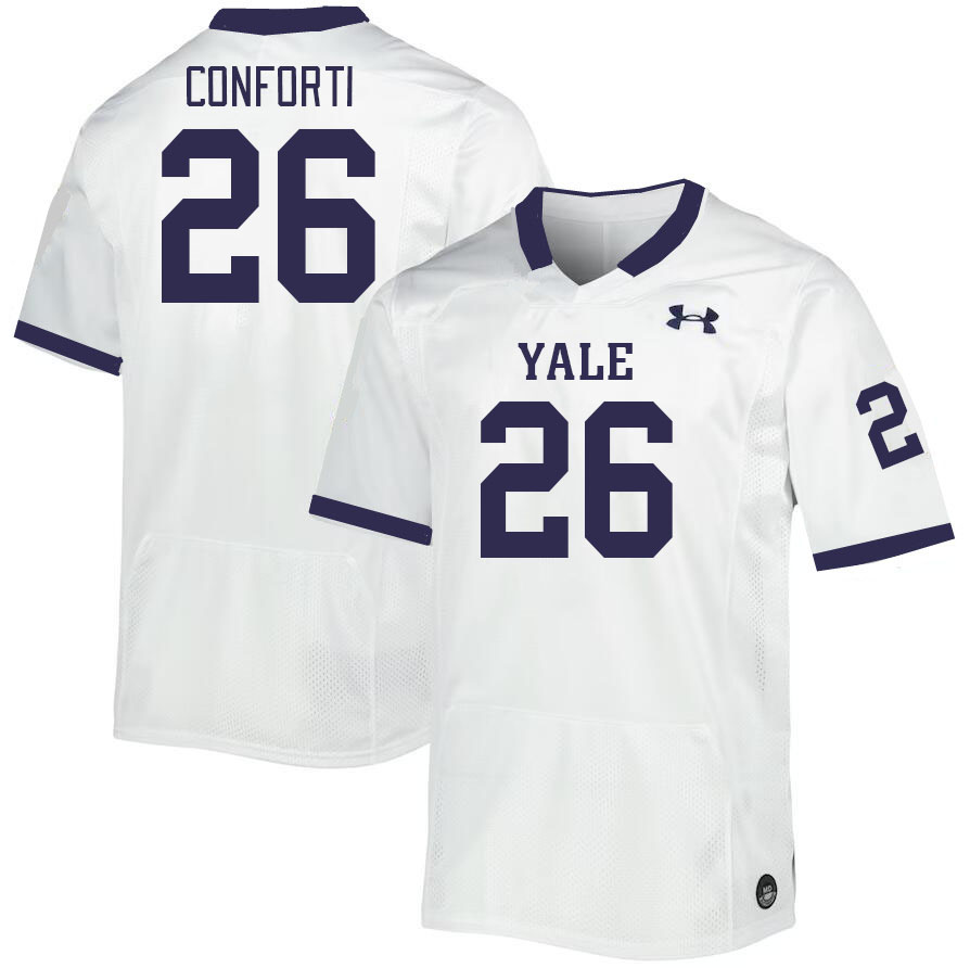 Men-Youth #26 Nick Conforti Yale Bulldogs 2023 College Football Jerseys Stitched-White